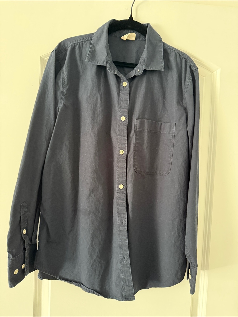 Pact Navy Button-Down Cotton Shirt